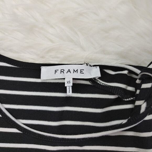 FRAME Knot Shoulder Tank Top In Noir Multi Black w - Picture 10 of 13